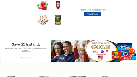 Albertsons 'United For Gold' Leaderboard Ad